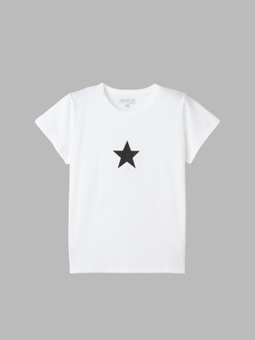 FEMME ウィメンズ アイコニック プリント コットン 半袖 Tシャツ "Etoile" ホワイト