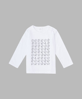 ENFANT ベビー ベビー "b." ロゴ コットン 長袖 Tシャツ "Etoile" ホワイト