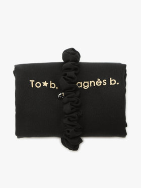 To b. by agnès b. 【Outlet】ロゴ刺繍 アーカイブテキスタイル トートバッグ&シュシュ セット ブラック