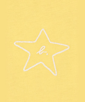 ENFANT ガールズ キッズ "b." ロゴ スター コットン 半袖 ワンピース "Pirate" イエロー