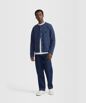 HOMME メンズ メンズ コットン メルトン 長袖 カーディガンプレッション "Khelian" ブルー系その他