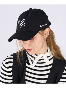 To b. by agnès b. "To b." ビッグロゴ 刺繍 キャップ ブラック