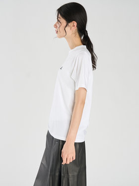 FEMME ウィメンズ "b" ロゴ 刺繍 コットン 半袖 Tシャツ "b. style" ホワイト