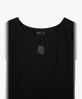 FEMME ウィメンズ プリント オーガニックコットン 半袖 Tシャツ "Australie" ブラック