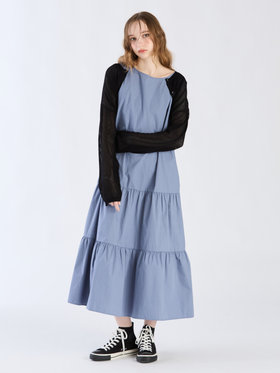 To b. by agnès b. 【Outlet】ナチュラルコットンドレス ブルー