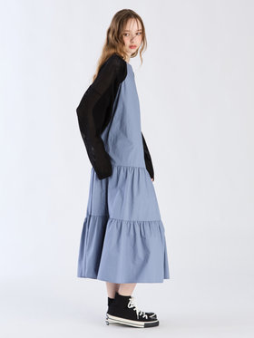 To b. by agnès b. 【Outlet】ナチュラルコットンドレス ブルー