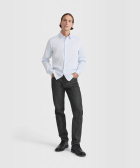 HOMME メンズ メンズ コットン 長袖 シャツ "Tom" ブルー