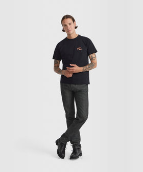 FEMME ウィメンズ メッセージ プリント コットン 半袖 Tシャツ "Give love" ブラック