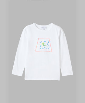 ENFANT ユニセックス キッズ プリント コットン 長袖 Tシャツ agnes b.×mayumi yamase ホワイト
