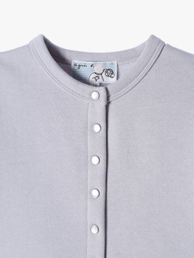 ENFANT ベビー ベビー コットン メルトン 長袖 カーディガンプレッション グレー