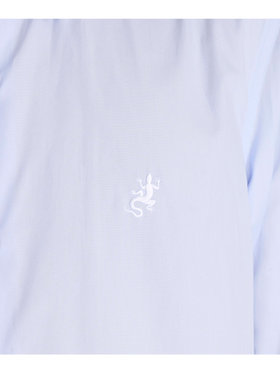 HOMME メンズ メンズ アイコニック 刺繍 コットン 長袖 シャツ ”Lezard” ブルー系その他