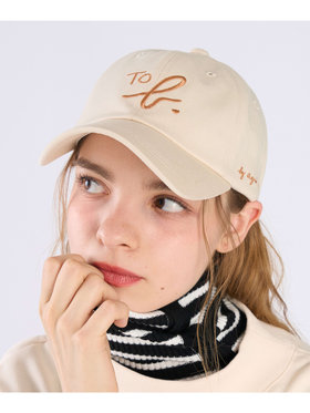 To b. by agnès b. ”To b.” ビッグロゴ 刺繍 キャップ ホワイト