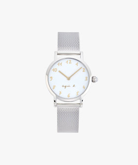シルバー ステンレス ラウンド ウォッチ "Marcello"