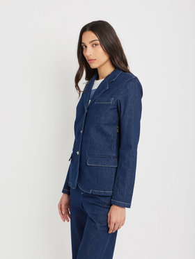 FEMME ウィメンズ デニム 長袖 シングルブレストジャケット ネイビー