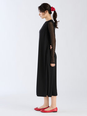 To b. by agnès b. 【Outlet】バックリボンジャージードレス ブラック