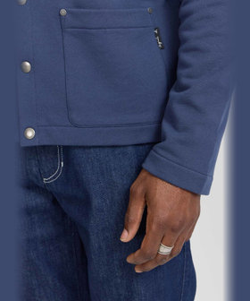 HOMME メンズ メンズ コットン メルトン 長袖 カーディガンプレッション "Khelian" ブルー系その他