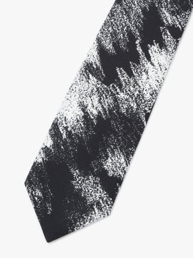 HOMME メンズ メンズ プリント コットン ネクタイ ”Mountain” ブラック
