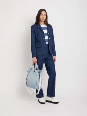 FEMME ウィメンズ デニム 長袖 シングルブレストジャケット ネイビー