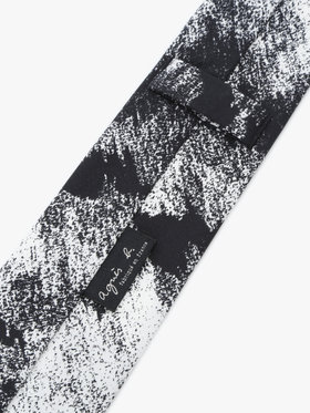 HOMME メンズ メンズ プリント コットン ネクタイ ”Mountain” ブラック