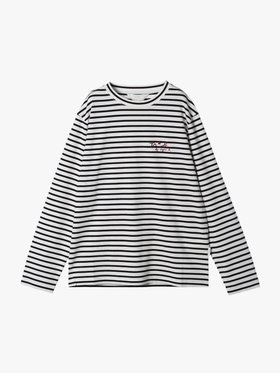 To b. by agnès b. 【Outlet】2LAYER LOGO BORDER TS レッド系その他