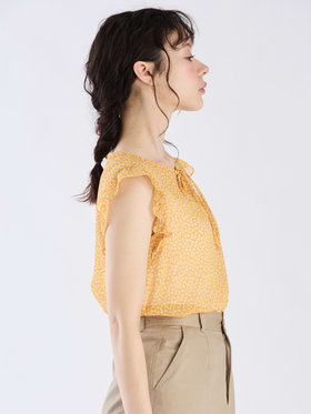 To b. by agnès b. 【Outlet】クローバープリントフリルブラウス イエロー
