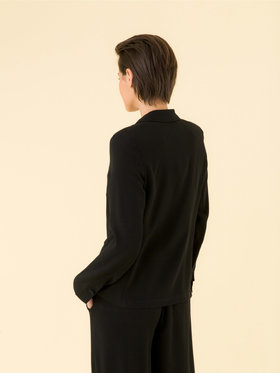 FEMME ウィメンズ ブラック トリアセテート クレープ テーラードジャケット ブラック