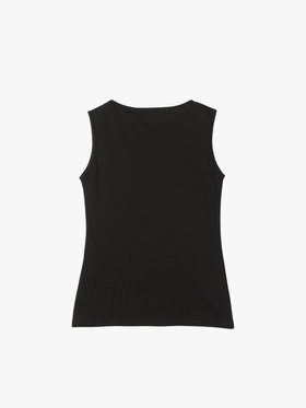 To b. by agnès b. ミニロゴ プリント コットン タンクトップ ブラック