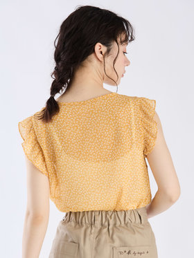 To b. by agnès b. 【Outlet】クローバープリントフリルブラウス イエロー