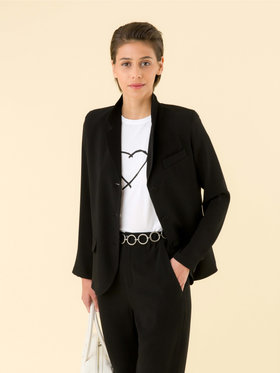 FEMME ウィメンズ ブラック トリアセテート クレープ テーラードジャケット ブラック