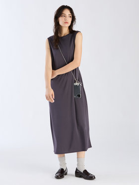 To b. by agnès b. 【Outlet】バックリボンジャージードレス チャコールグレー