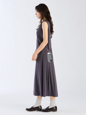 To b. by agnès b. 【Outlet】バックリボンジャージードレス チャコールグレー