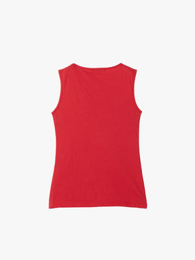 To b. by agnès b. ミニロゴ プリント コットン タンクトップ レッド