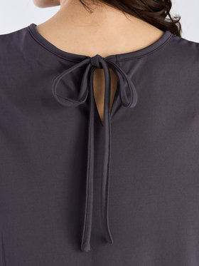 To b. by agnès b. 【Outlet】バックリボンジャージードレス チャコールグレー