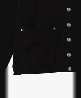 HOMME メンズ メンズ コットン 長袖 プレッションカーディガン "Kheli" ブラック