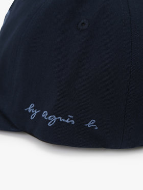 To b. by agnès b. ”To b.” ビッグロゴ 刺繍 キャップ ネイビー