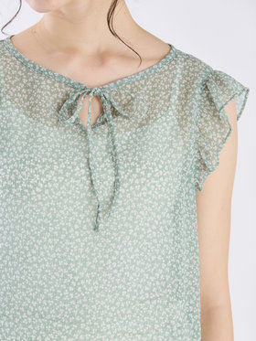 To b. by agnès b. 【Outlet】クローバープリントフリルブラウス グリーン系その他