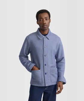 HOMME メンズ メンズ コットン 長袖 ジャケット "Mandarin" ブルー系その他