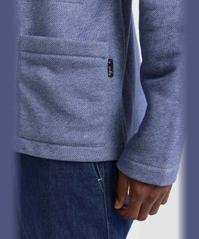 HOMME メンズ メンズ コットン 長袖 ジャケット "Mandarin" ブルー系その他