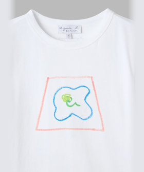 ENFANT ユニセックス キッズ プリント コットン 長袖 Tシャツ agnes b.×mayumi yamase ホワイト