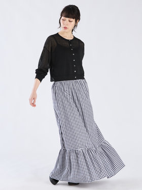 To b. by agnès b. シアー ニット ロングスリーブ カーディガン ブラック