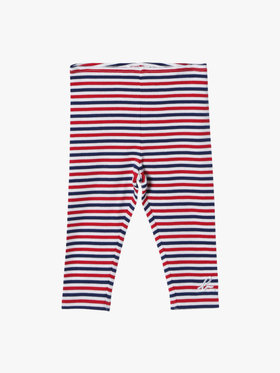ENFANT ベビー ベビー "b."ロゴ 刺繍 トリコロールボーダー コットン フルレングス レギンス "Jerico" ネイビー