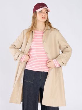 To b. by agnès b. ツイル Aライン コート "Pimilico" オフホワイト