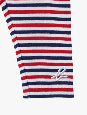 ENFANT ベビー ベビー "b."ロゴ 刺繍 トリコロールボーダー コットン フルレングス レギンス "Jerico" ネイビー