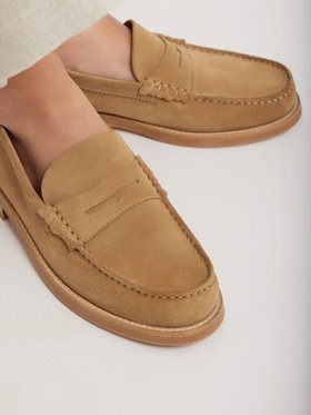 FEMME ウィメンズ カーフスキンレザー ローファー ”Denise” ベージュ