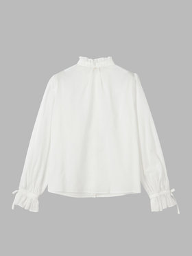 To b. by agnès b. コットンローン ロング ブラウス ホワイト