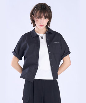 To b. by agnès b. ボックスカット 半袖 シャツ ブラック