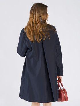 To b. by agnès b. ツイル Aライン コート "Pimilico" ネイビー