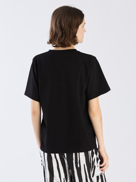 FEMME ウィメンズ ミニロゴ コットン 半袖 Tシャツ "Christof" ブラック