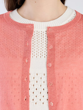 To b. by agnès b. シアーニット カーディガン ピンク