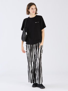 FEMME ウィメンズ ミニロゴ コットン 半袖 Tシャツ "Christof" ブラック